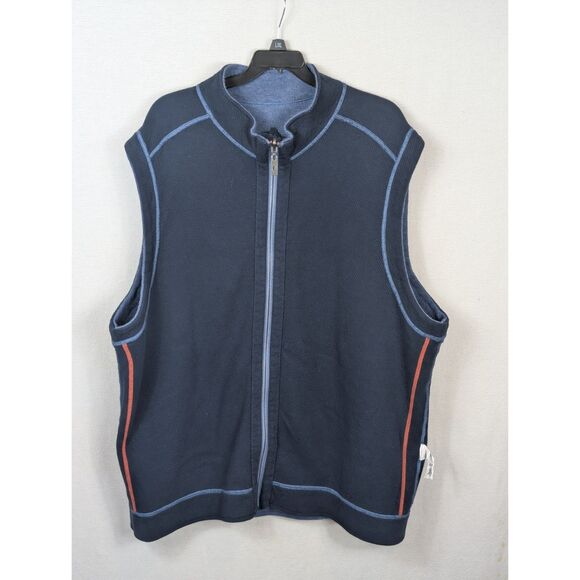 Tommy Bahama Reversible Full Zip Vest Blue Men's Size XL - Picture 7 of 10
